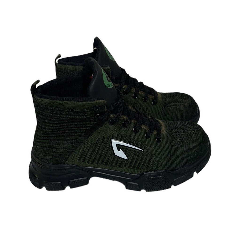 SUADEX‎ Steel Toe Men 8 Women 9.5 Lightweight Work Boots Green Black NEW